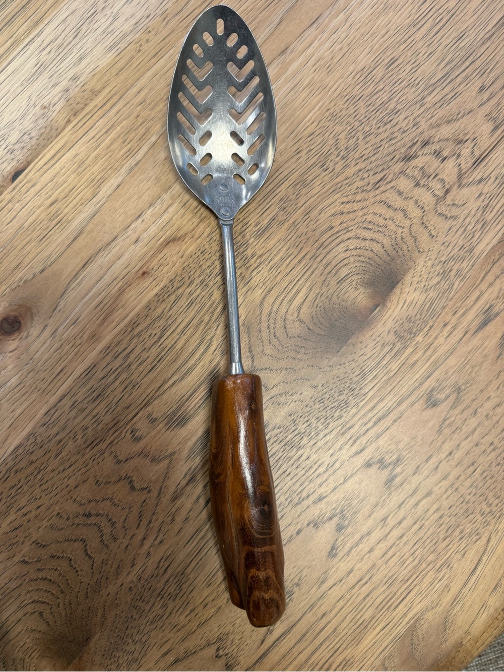Ekco Eterna Handcrafted Wood-Handled Slotted Serving Spoon